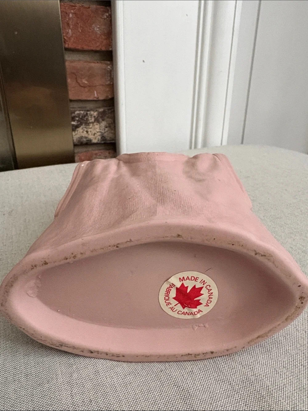 7.5” Pop Art Pink Ceramic Tank T-Shirt Vase Sculpture by Michel Harvey Vintage